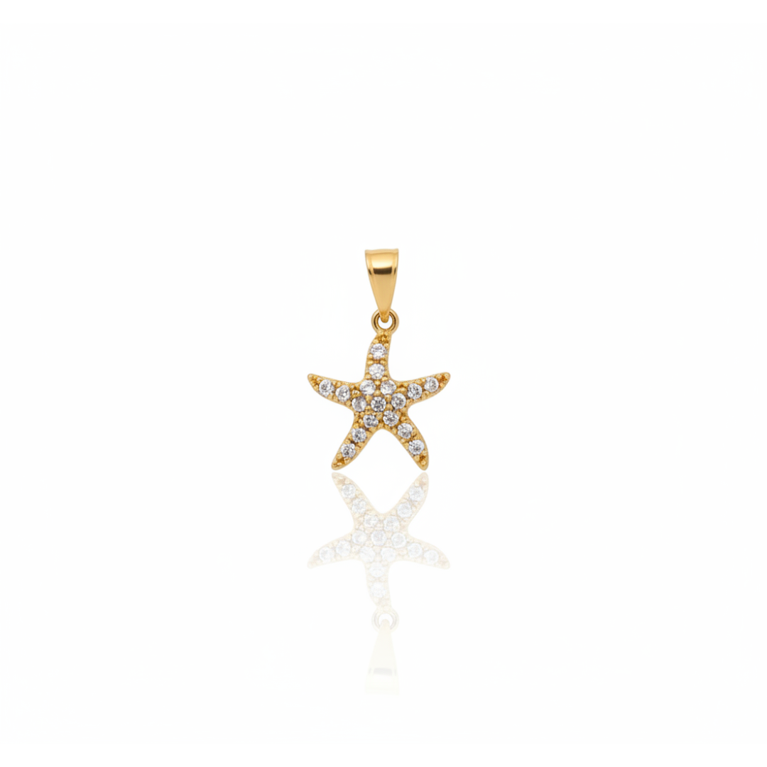 Pingente estrela do mar com zirconia
